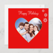 kerstFeestdagen Aangepaste foto's op rood (Voorkant / Achterkant)