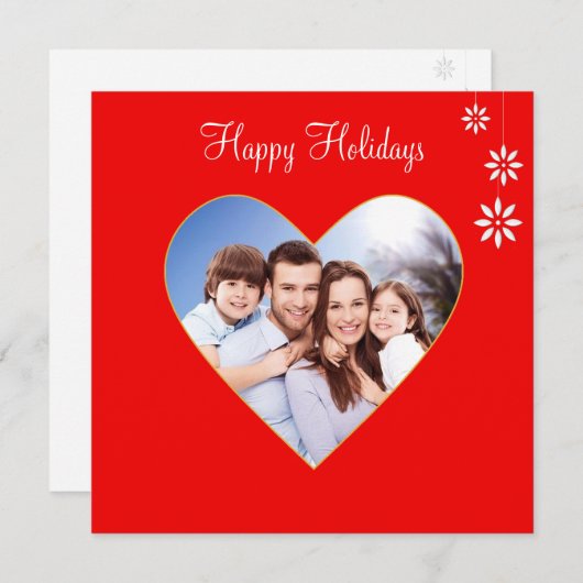 kerstFeestdagen Aangepaste foto's op rood (Voorkant / Achterkant)