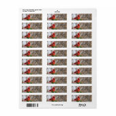 kerstfeestdagen adresetiketten in de kardinale bra etiket (Full Sheet)
