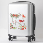 kerstfeestdagen bloemen sticker (Koffer)