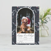 kerstfeestdagen botanische boog kaart (Staand voorkant)