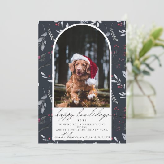 kerstfeestdagen botanische boog kaart (Staand voorkant)