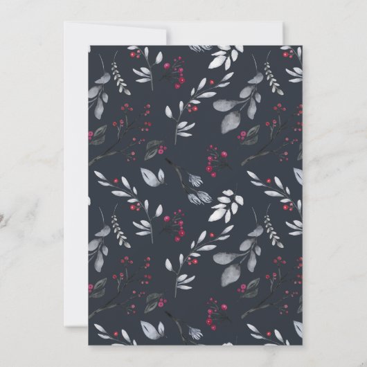 kerstfeestdagen botanische boog kaart (Achterkant)