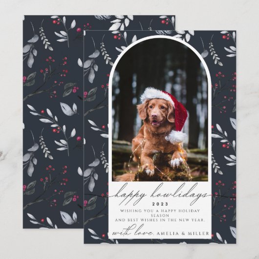 kerstfeestdagen botanische boog kaart (Voorkant / Achterkant)