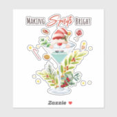 KerstFeestdagen Cocktails die gedistilleerde drank Sticker (Vel)