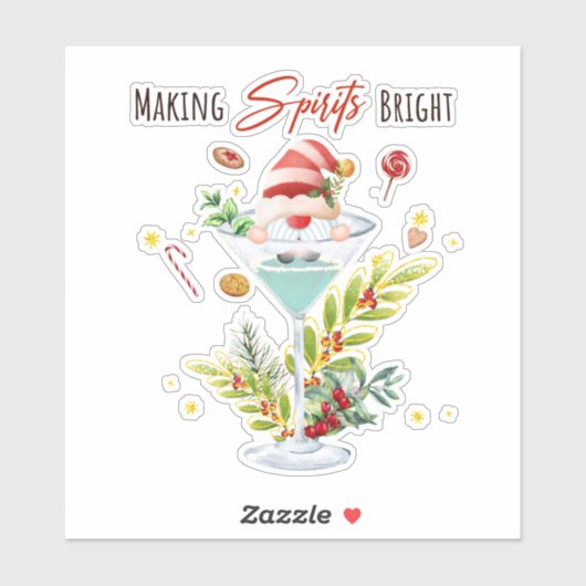 KerstFeestdagen Cocktails die gedistilleerde drank Sticker (Vel)