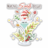 KerstFeestdagen Cocktails die gedistilleerde drank Sticker (Voorkant)
