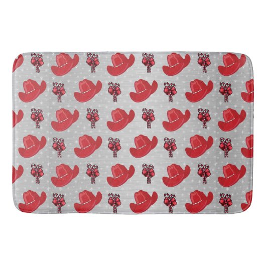 kerstfeestdagen, cowboy-Petten en snoeprietjes Badmat (Voorkant)