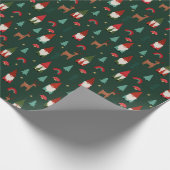 kerstfeestdagen donkergroen cadeaupapier (Hoek)