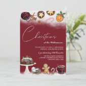 kerstfeestdagen en drinken voor het eten en eten kaart (Staand voorkant)