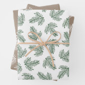 Kerstfeestdagen en kerstbomen inpakpapier vel (In situ)