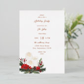 kerstfeestdagen en kerstfeestdagen folie uitnodiging (Staand Voorkant)