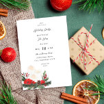 kerstfeestdagen en kerstfeestdagen kaart<br><div class="desc">Haal uw gasten in de vakantiegeest voor uw kerstkleertjes en kerst met kaars of feestdag. Met rode bessen,  dennenappels en vakantiegroen.</div>