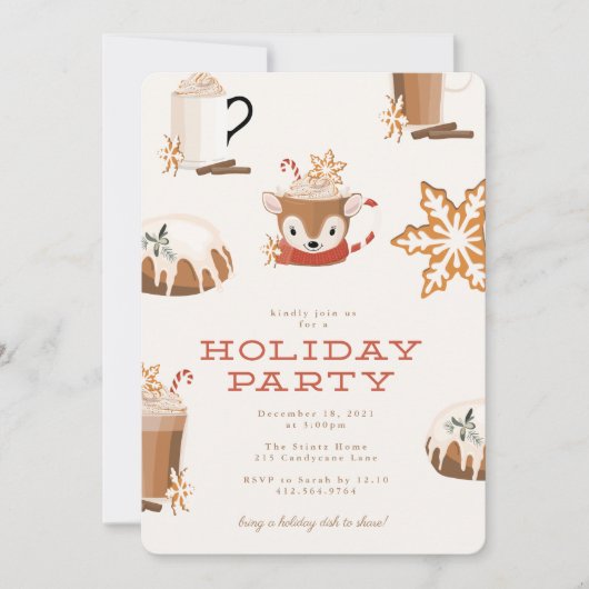 Kerstfeestdagen en koekjes kaart (Voorkant)