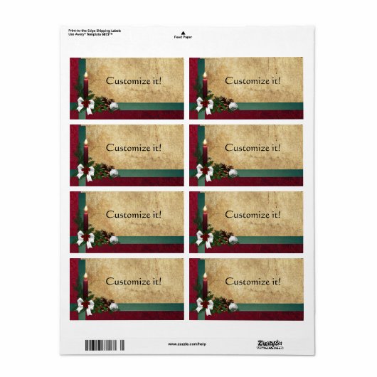 kerstfeestdagen etiketten + cadeautjes Labels (Full Sheet)