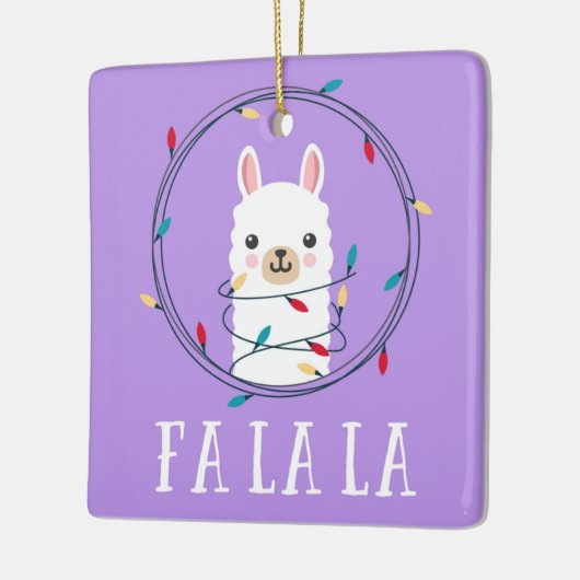 KerstFeestdagen Fa La Llama Keramisch Ornament (Links)