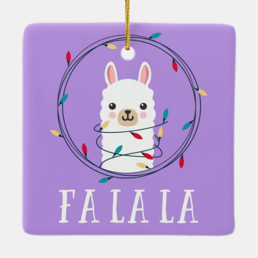 KerstFeestdagen Fa La Llama Keramisch Ornament (Achterkant)