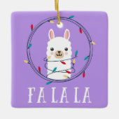 KerstFeestdagen Fa La Llama Keramisch Ornament (Voorkant)
