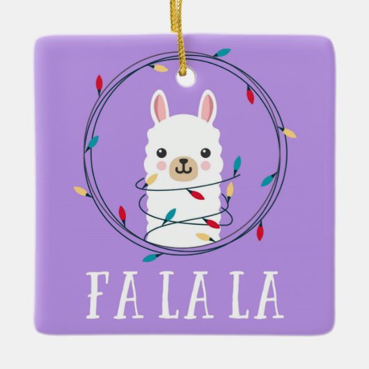 KerstFeestdagen Fa La Llama Keramisch Ornament (Voorkant)