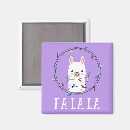 KerstFeestdagen Fa La Llama Magneet (Voorkant / Achterkant)