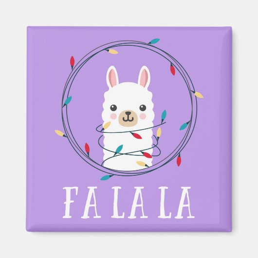 KerstFeestdagen Fa La Llama Magneet (Voorkant)