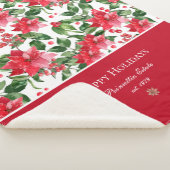 kerstFeestdagen Gepersonaliseerd Poinsettia Patroo Sherpa Deken (3/4)