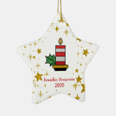 KerstFeestdagen Goudsterren Kandle Glitter Keramisch Ornament (Rechts)