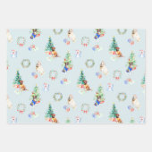 Kerstfeestdagen honden inpakpapier vel (Voorkant)