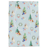 Kerstfeestdagen honden medium cadeauzakje (Voorkant)