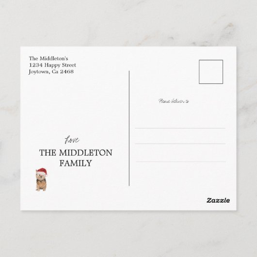 Kerstfeestdagen Hondenliefhebbers Merry Bright San Briefkaart (Achterkant)