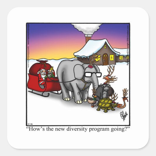 Kerstfeestdagen Humor Vierkante Sticker (Voorkant)