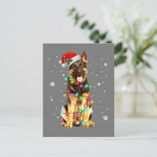 kerstfeestdagen in de herfst Shepherd Dog Briefkaart (Staand voorkant)