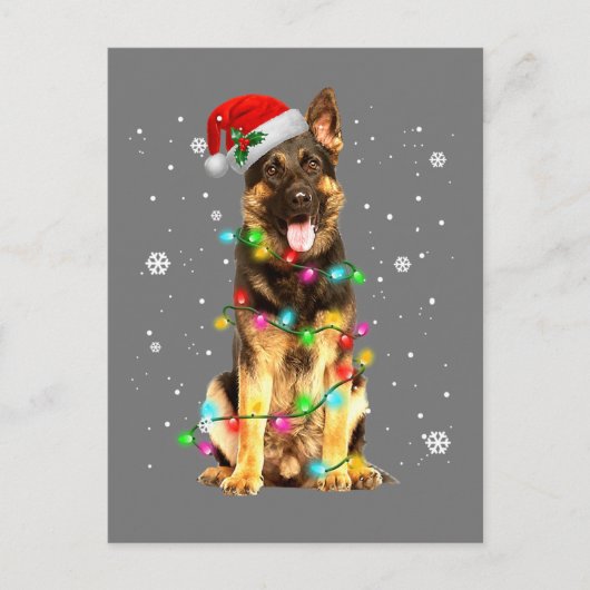 kerstfeestdagen in de herfst Shepherd Dog Briefkaart (Voorkant)