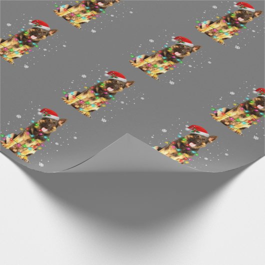 kerstfeestdagen in de herfst Shepherd Dog Cadeaupapier (Hoek)