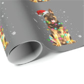 kerstfeestdagen in de herfst Shepherd Dog Cadeaupapier (Rol Hoek)