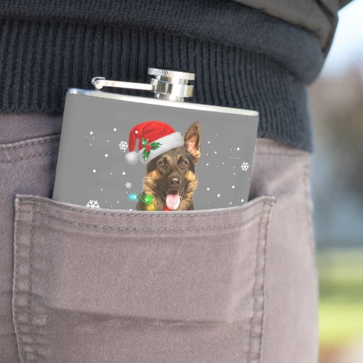 kerstfeestdagen in de herfst Shepherd Dog Heupfles (Voorbeeld)