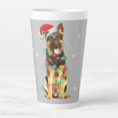 kerstfeestdagen in de herfst Shepherd Dog Latte Mok (Voorkant)