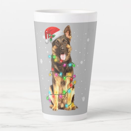kerstfeestdagen in de herfst Shepherd Dog Latte Mok (Voorkant)