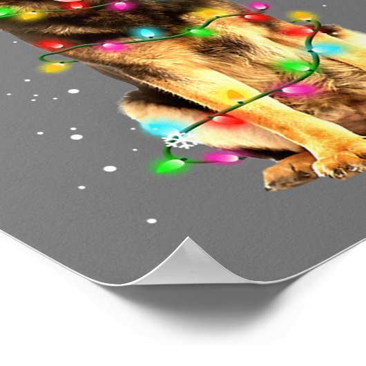 kerstfeestdagen in de herfst Shepherd Dog Poster (Hoek)