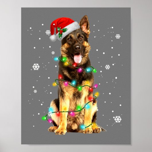 kerstfeestdagen in de herfst Shepherd Dog Poster (Voorkant)