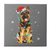 kerstfeestdagen in de herfst Shepherd Dog Tegeltje (Voorkant)