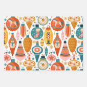  kerstfeestdagen in het patroonpatroon inpakpapier vel (Voorkant)