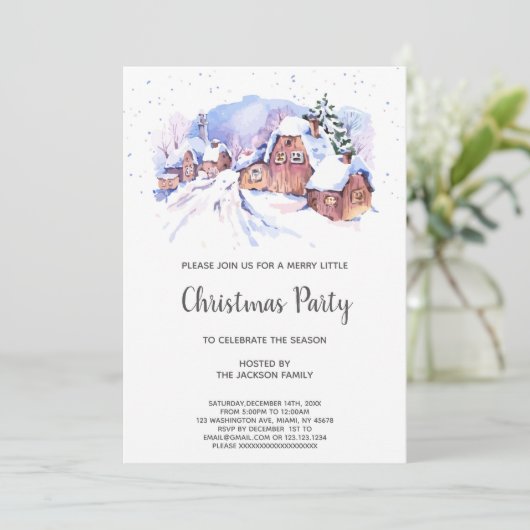 Kerstfeestdagen in het sneeuwhuis kaart (Staand voorkant)