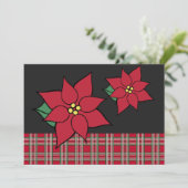 kerstfeestdagen in Poinsettia Kaart (Staand voorkant)