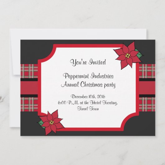 kerstfeestdagen in Poinsettia Kaart (Achterkant)