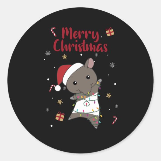 Kerstfeestdagen in Tapir Ronde Sticker (Voorkant)