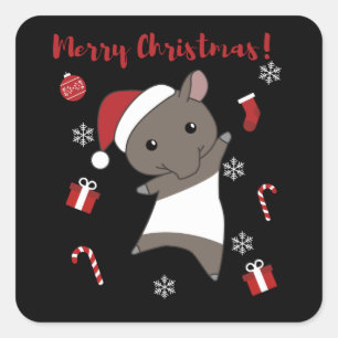 Kerstfeestdagen in Tapir Vierkante Sticker