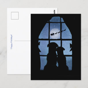 Kerstfeestdagen in venster briefkaart