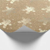 kerstFeestdagen Ivory Gingerbrood Man Kraft Joy Cadeaupapier (Hoek)