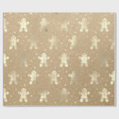 kerstFeestdagen Ivory Gingerbrood Man Kraft Joy Cadeaupapier (Vlak)